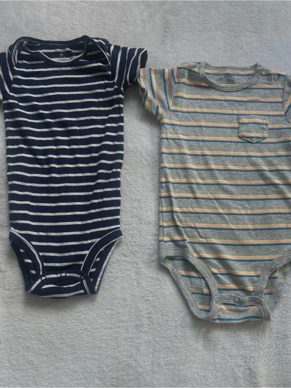 Carter's Baby Boy 18 Months bodysuit Lot of 6 Holidays, Striped, Jack-O'-Lantern
